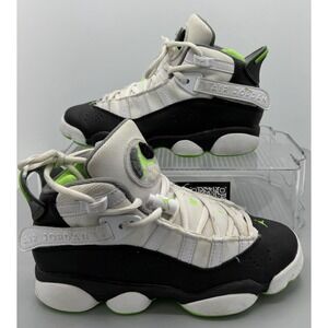Nike Air Jordan 6 Rings GS Basketball Shoes 323419-130 White Green Size 4.5Y